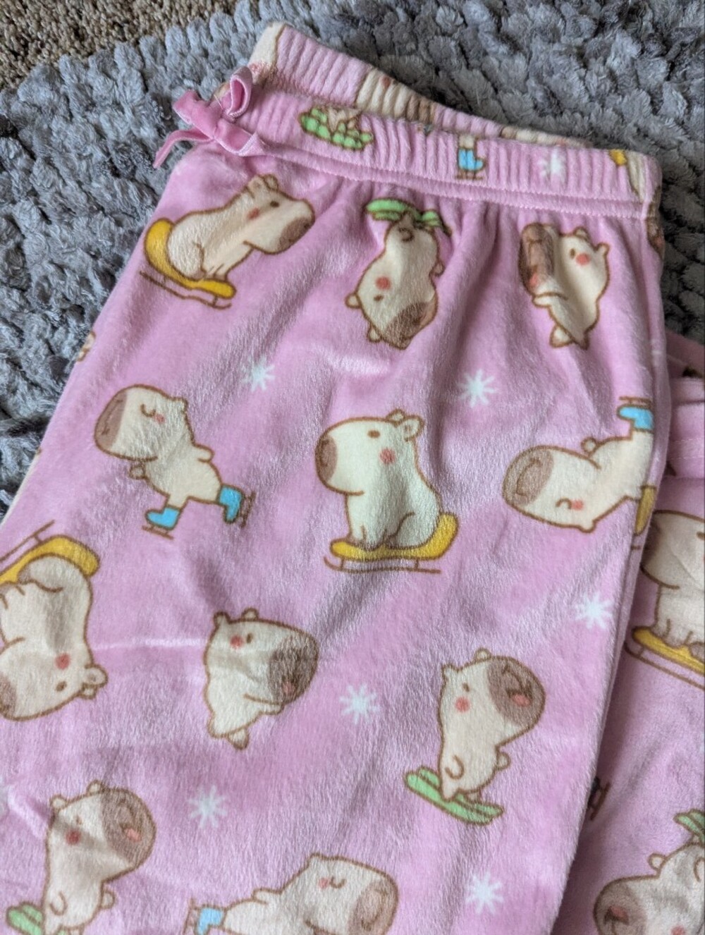 Pink Print Capybara Pajama Pants - Cozy Sleepwear - Picture 5 of 5